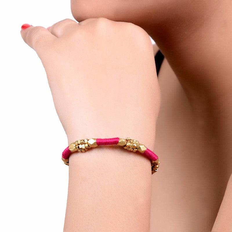 Dhokra Pink Bracelet