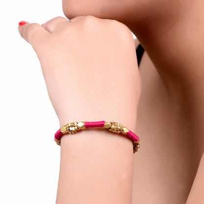 Dhokra Pink Bracelet
