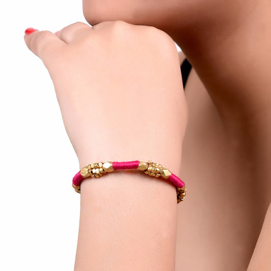 Dhokra Pink Bracelet