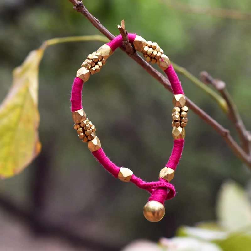 Dhokra Pink Bracelet