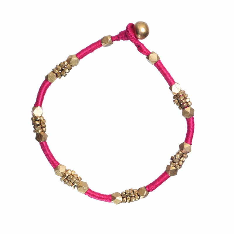 Dhokra Pink Bracelet