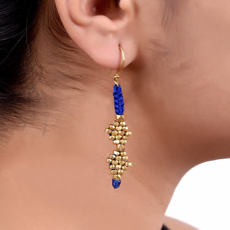 Dhokra Blue Earring