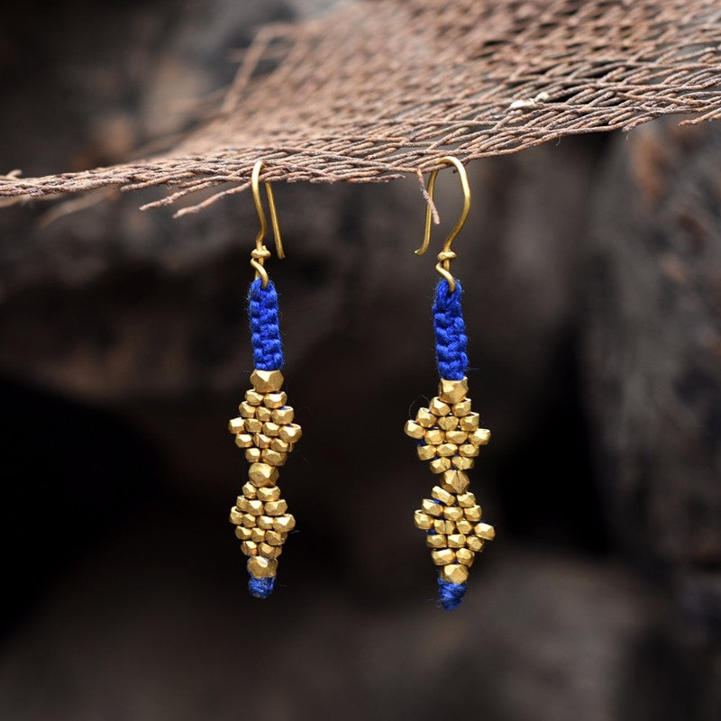 Dhokra Blue Earring