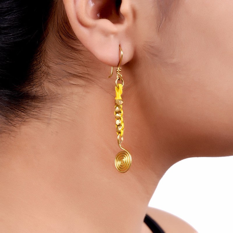 Dhokra Yellow Earring