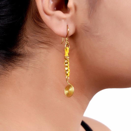 Dhokra Yellow Earring