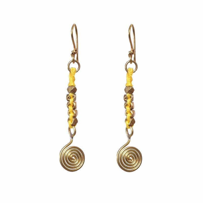 Dhokra Yellow Earring
