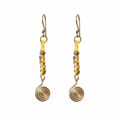 Dhokra Yellow Earring