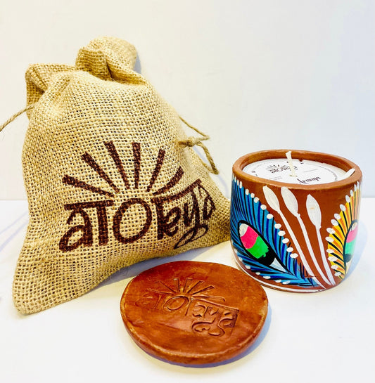 Aranya - Single Wick Scented Candle in Jute Bag