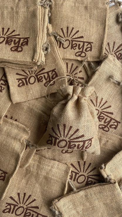 Aranya - Single Wick Scented Candle in Jute Bag