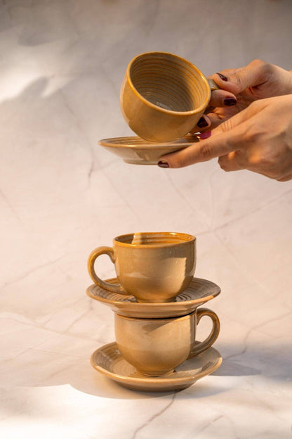 Beige Bloom Tea set