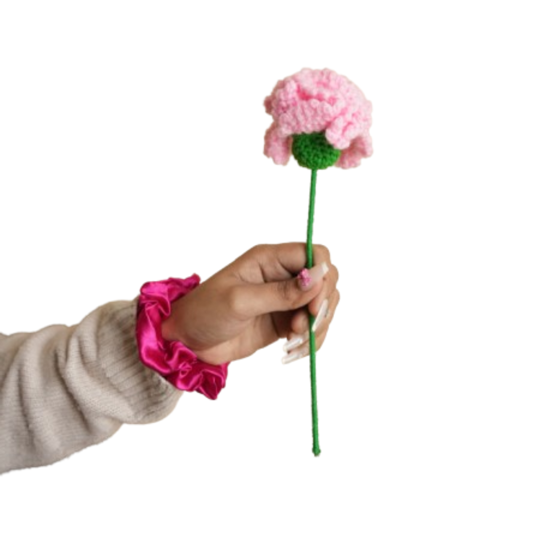 Pink Carnation Crochet Flower – Handcrafted Forever Floral Décor | ArteCasa
