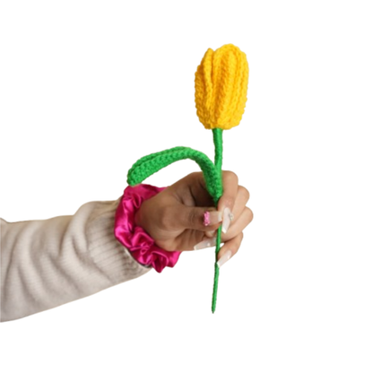 Handcrafted Tulip Crochet – Yellow Forever Flower | ArteCasa