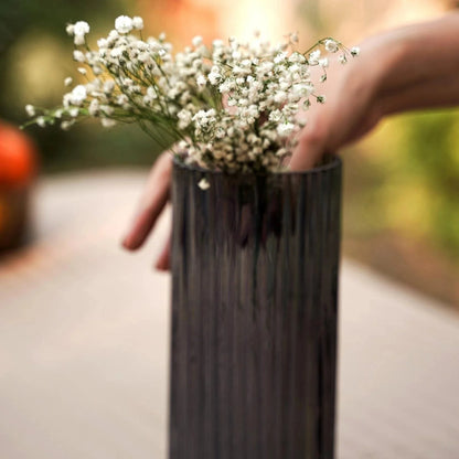 Blue horizon vase with garden bunch