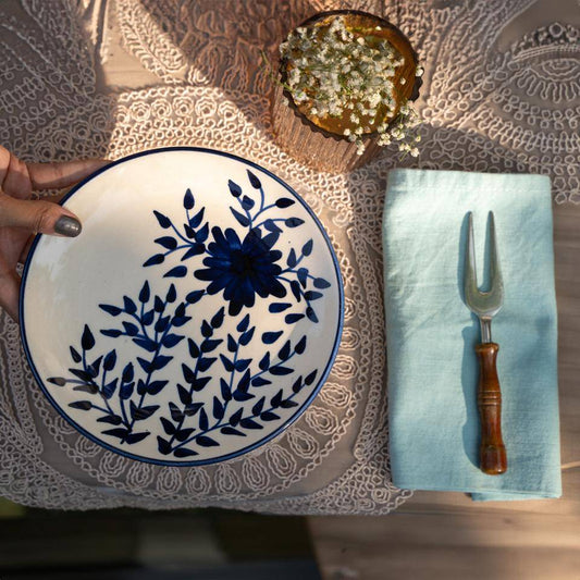 Blue Pottery quater plate set