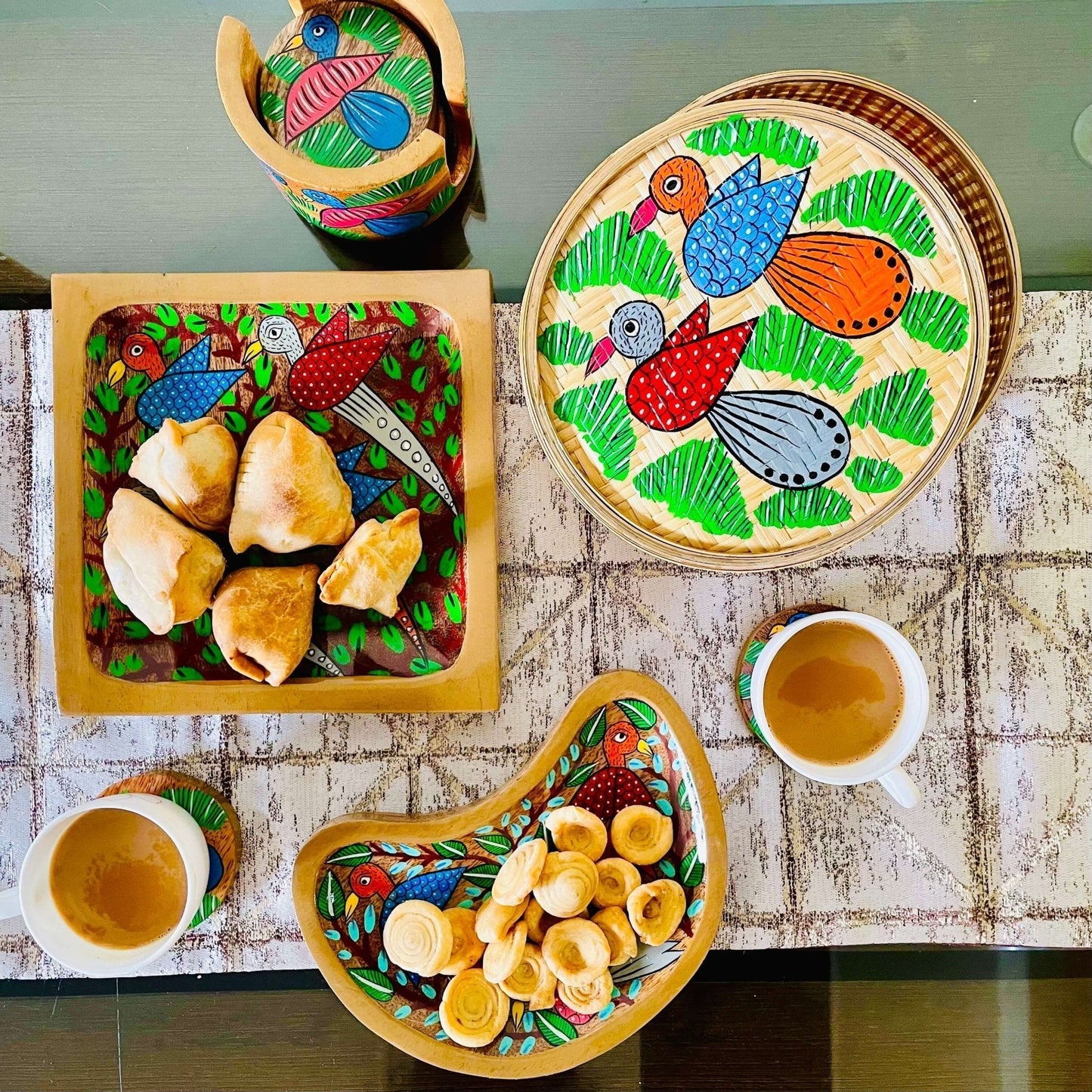 Chiraiya Hamper 5 | Square Wood Platter X Moon-Shaped Wood Platter/ Trinket Tray