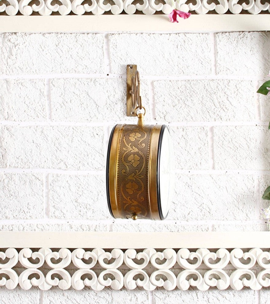 Brass Plated Double Side Golden Vintage Station Clock