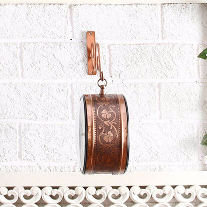 Brass Plated Double Side Copper Vintage Station Clock