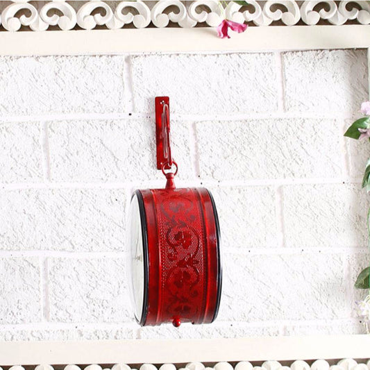 Brass Plated Double Side Red Vintage Station Clock