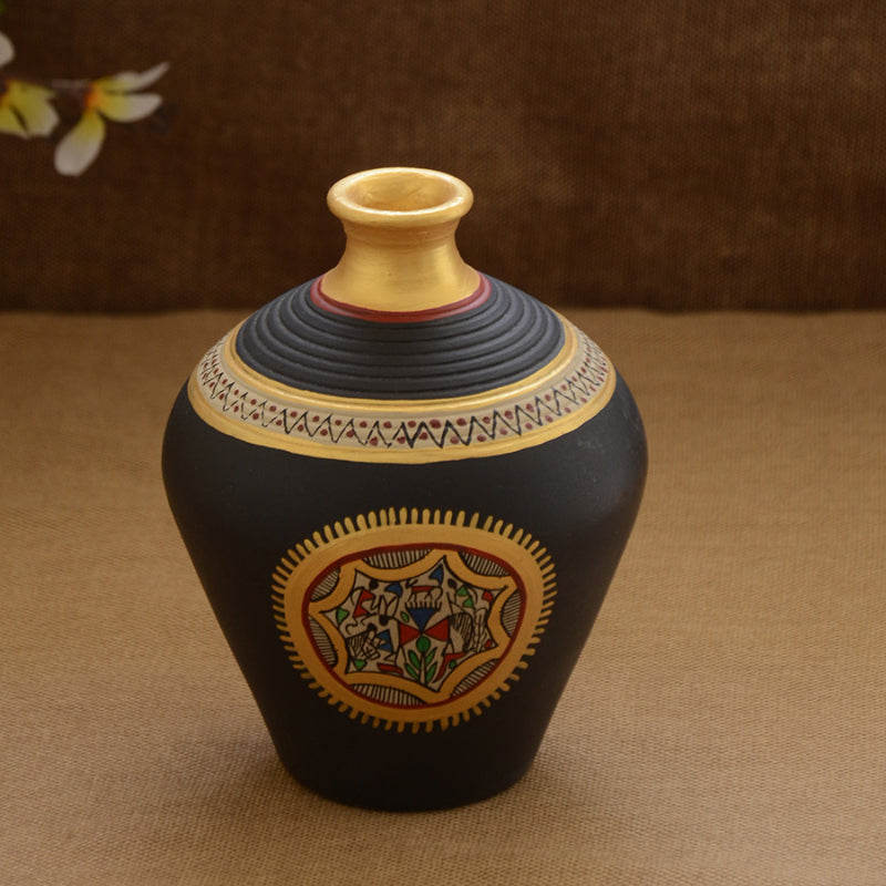 Warli Hand Painted Terracotta Pot