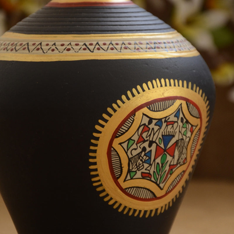Warli Hand Painted Terracotta Pot