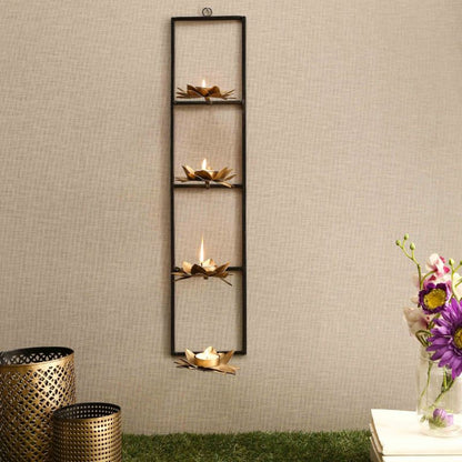 gold & black Metal Wall Tea Light