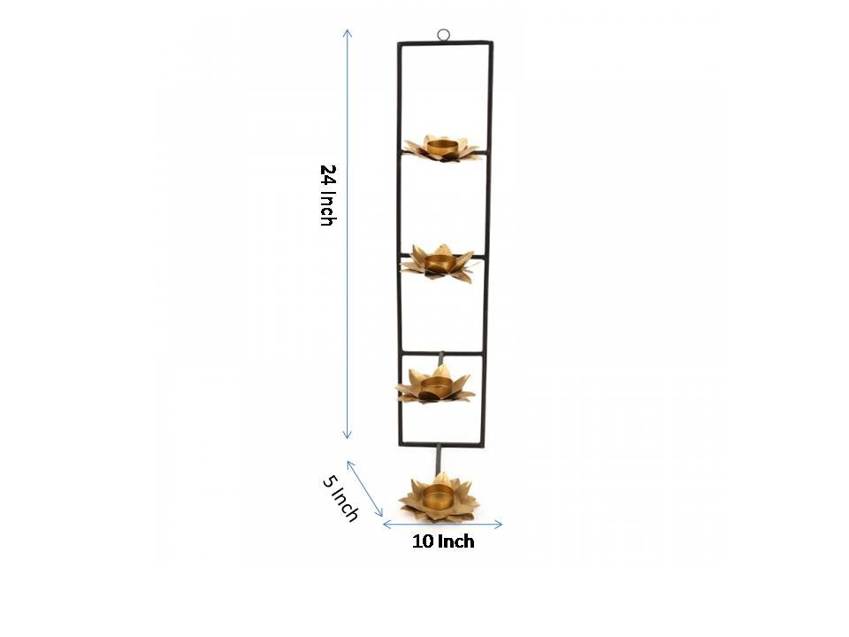 gold & black Metal Wall Tea Light