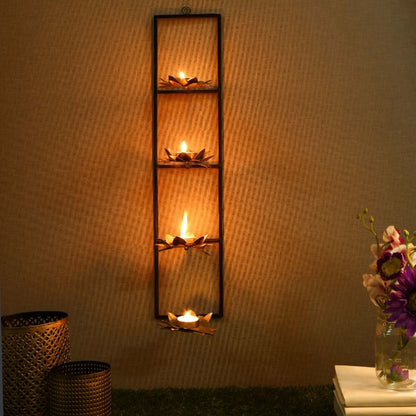 gold & black Metal Wall Tea Light