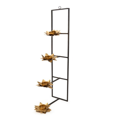 gold & black Metal Wall Tea Light