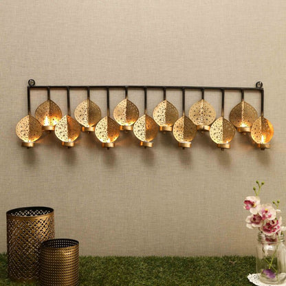 Golden & Black Metallic Wall Tea Light