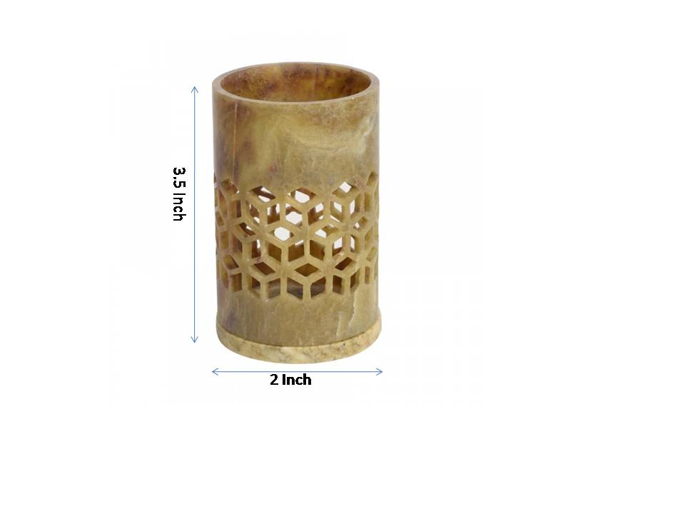Handcarved Marbel Tea Light Holder for Home Decor(Brown)