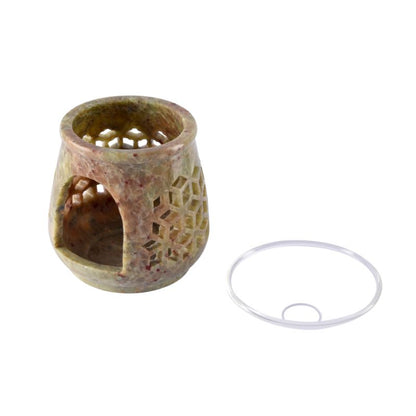 Olive Green Handcarved Aroma Diffuser in Soap Stone