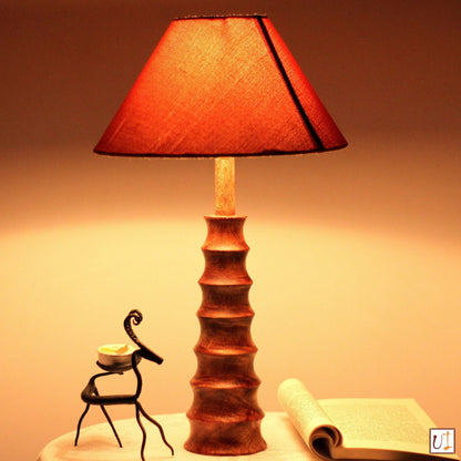 Wooden Buffing Brown Table Lamp
