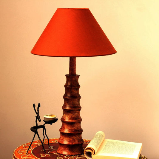 Wooden Buffing Brown Table Lamp