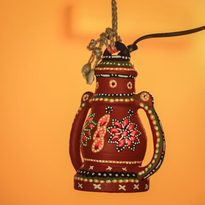 Terracotta Hanging Lantern - Red