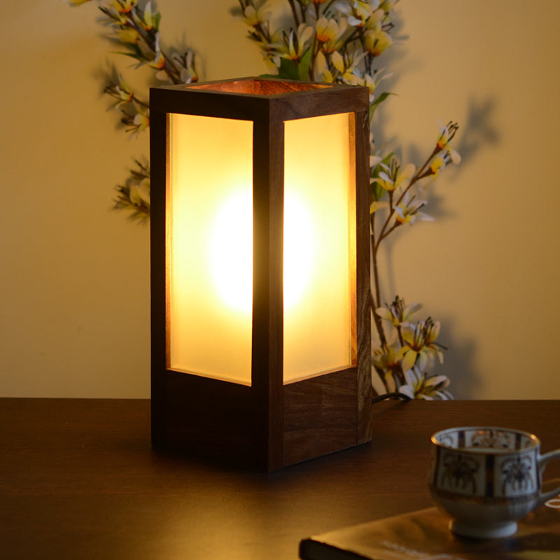 Wooden Glass contemporary Table lamp