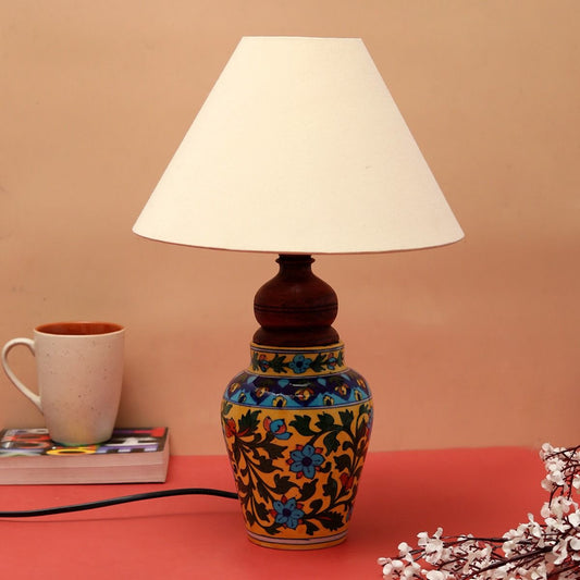 "Mugal Bageecha Matka" ceramic decorative Lamp (Multicolor)