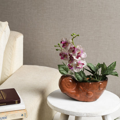 Ceramic Snail Brown Planter