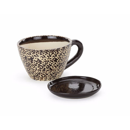 Ceramic Brown Cup Saucer Planter