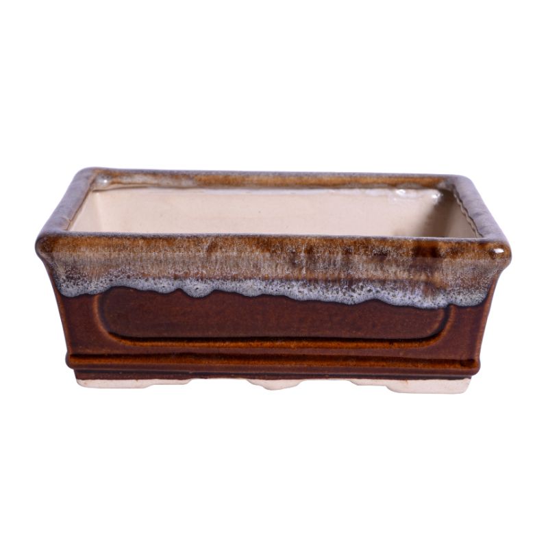 bonsai rectangle ceramic studio pottery planter(Set of 2)