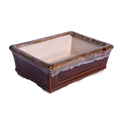 bonsai rectangle ceramic studio pottery planter(Set of 2)