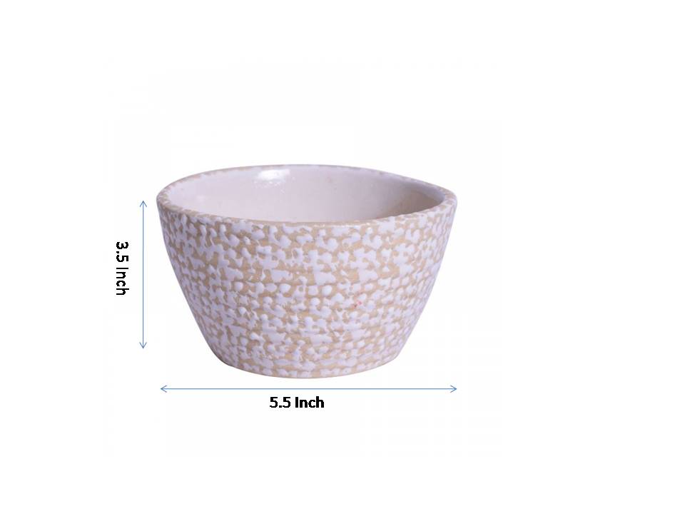 ceramic glazed yellow oval polka dot table top planter