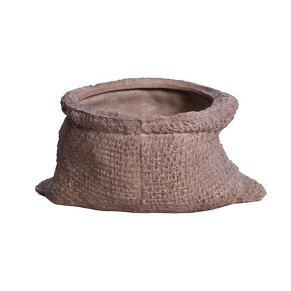 ceramic matte finish brown carry bag table top planter