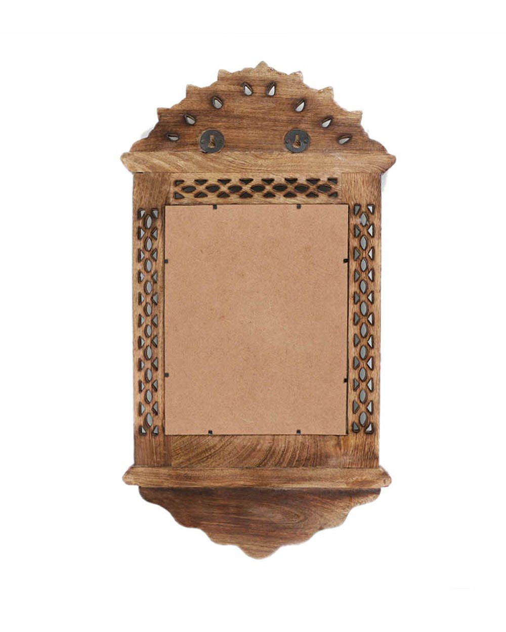 Warli Painted Wooden Wall Mirror
