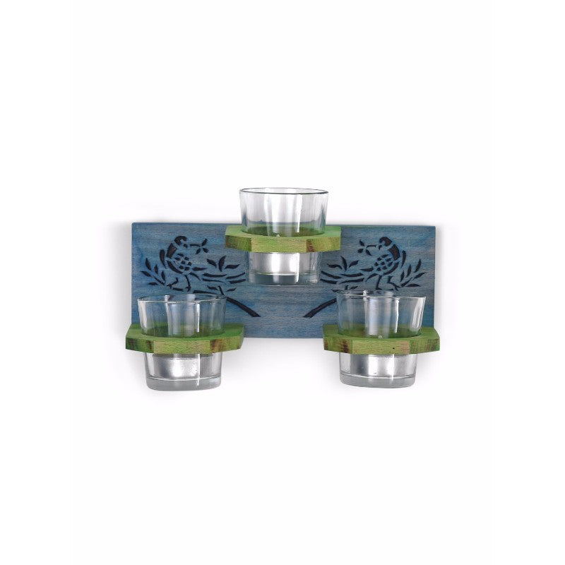 Wooden 3 Tea light wall hanging set