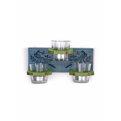 Wooden 3 Tea light wall hanging set