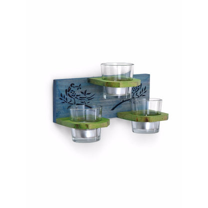 Wooden 3 Tea light wall hanging set