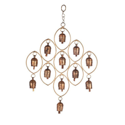 12 Copper Bells Antique Finished Wind Chime (Jhoomar) for Home decor