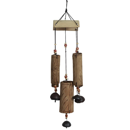 "5 Tubes" antique bamboo windchime with copper bells