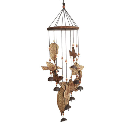 "Clinkering Songbirds" antique bamboo windchime with copper bells