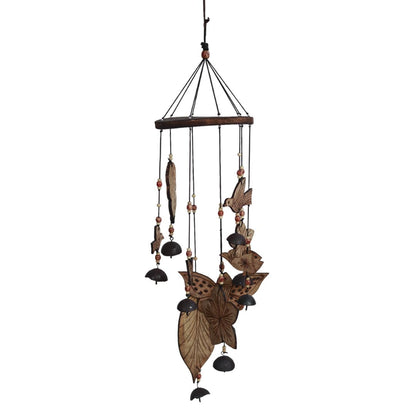 "Clinkering Songbirds" antique bamboo windchime with copper bells